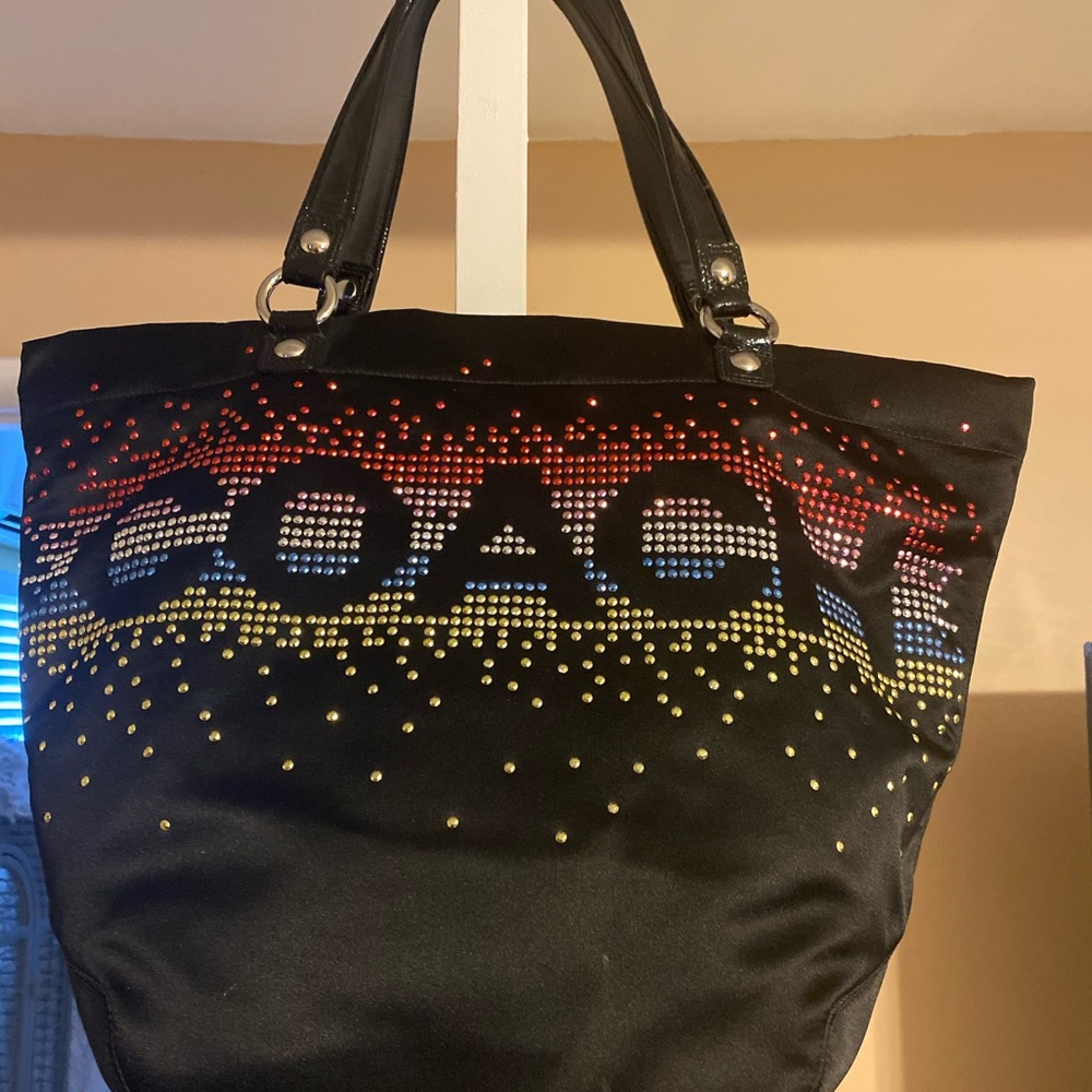 Beautiful black-multi-color sparkle Coach handbag